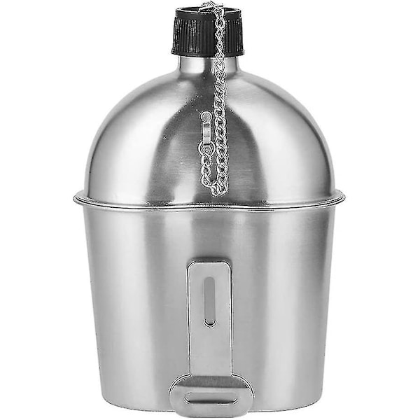 Militärmatsalssats 2st 1000ml 600ml Rostfritt stål Set med cover för utomhuscamping Fotvandring Backpacking null none