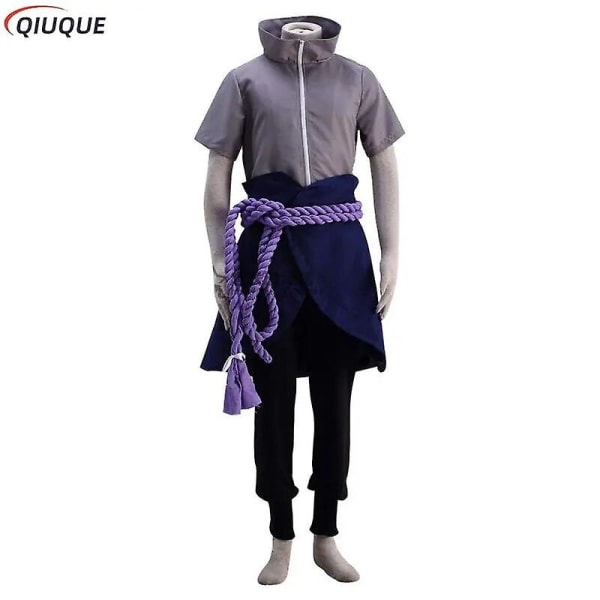 Uchiha Sasuke Cosplay Kostym Peruk Anime Kostym Halloween Comic Kläder Outfit Style 1 XXL