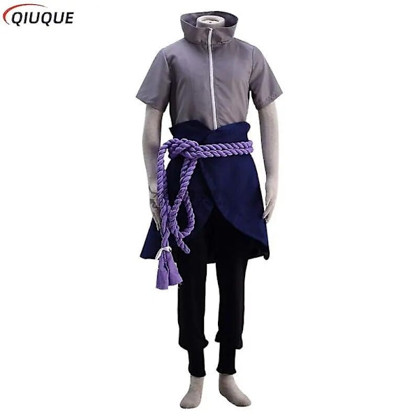 Uchiha Sasuke Cosplay Kostym Peruk Anime Kostym Halloween Comic Kläder Outfit Style 2 XXXL