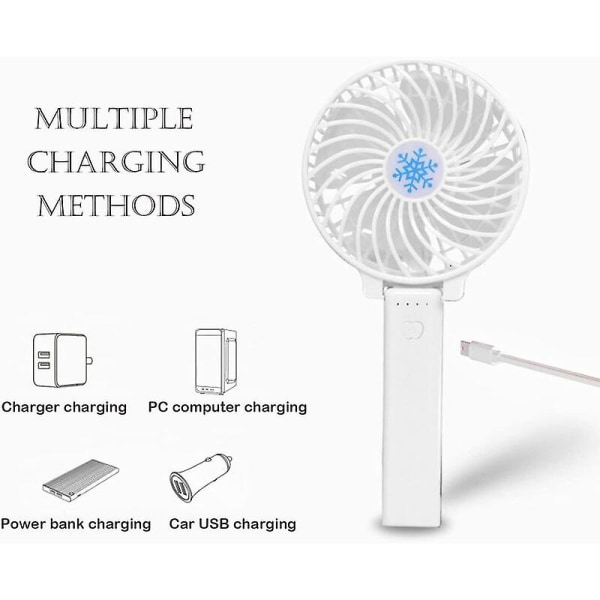 Handfläkt, hopfällbar mini bärbar fläkt, USB laddningsport, uppladdningsbart batteri null none