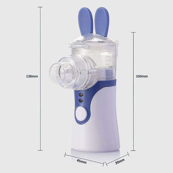 Bärbar nebulisator med munstycke och mask - nebulisator för vuxna och barn, resor och hushållsbruk, handhållen mesh -nebulisator för B null none