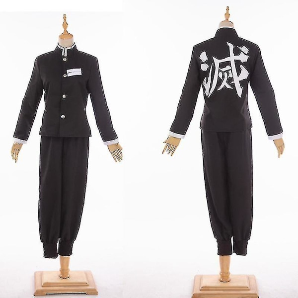 Demon Slayer Kimetsu No Yaiba Tanjirou Kamado Cosplay Kostym Kimono Jul Anime Uniform Set för vuxna barn 7 piece set M