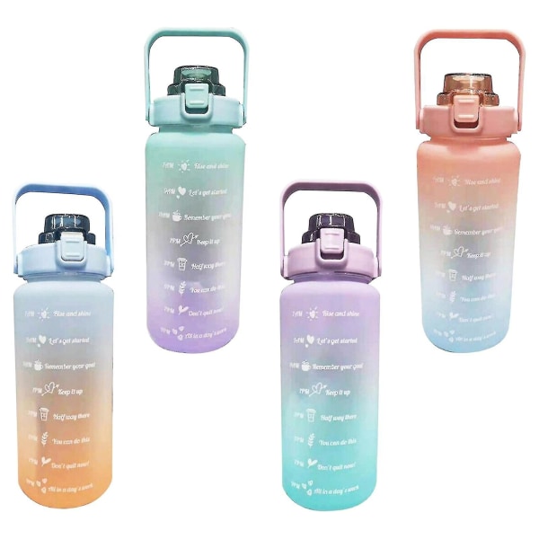 Utomhus vattenflaska Time Marker 2l Motiverande flaska presenter Purple