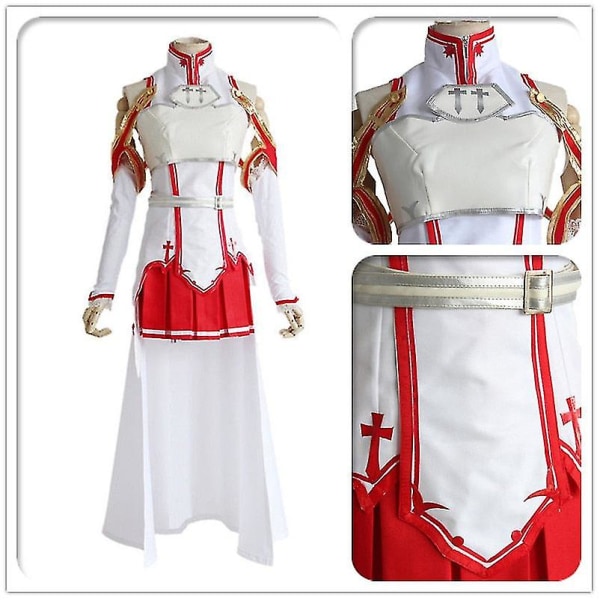 Sword Art Online Cosplay Kostym Asuna Yuuki Full Set Kvinnor Cosplay Kostymer Costume M