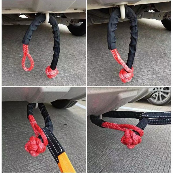 Mjukt bygelrep 1/2" X 22 tum för segling Suv Lastbil Återställning Klättring Bogsering Black