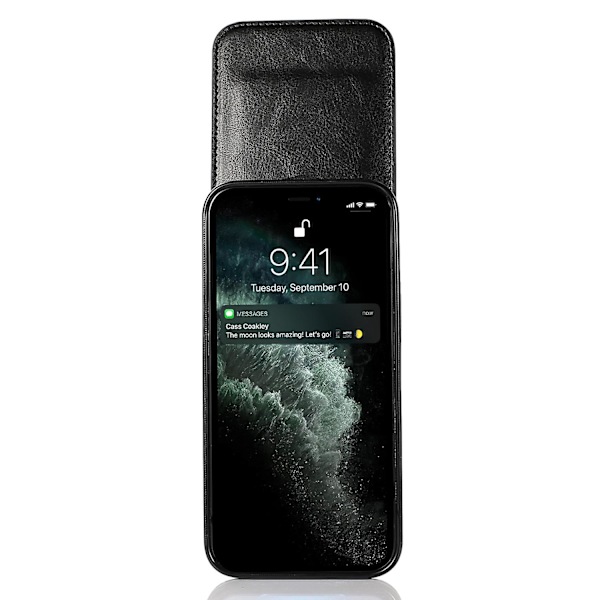 Telefon Kickstand Case För Iphone 14 Plus, Korthållare Pu Läder + Tpu Cover Black