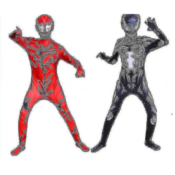2023-vuxen Kids Venom Spider-man Superhjältedräkt I 130cm Black