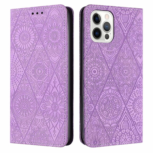 Etniskt präglat case för iPhone 15 Pro Purple