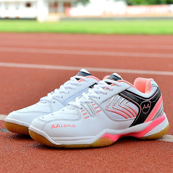 Dam/män Halkfri sport Mjuk lätt badminton, volleyboll, tennisskor L05 white blue 40