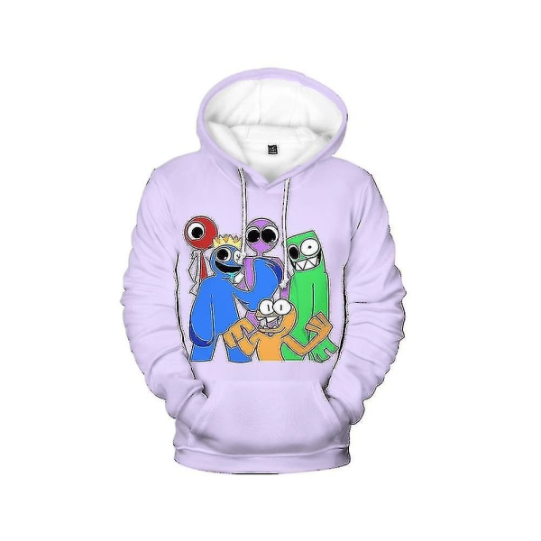 Barn Aldult Roblox Rainbow Friends Huvtröja 3d- print Luvtröjor Pullover Toppar B 3XL