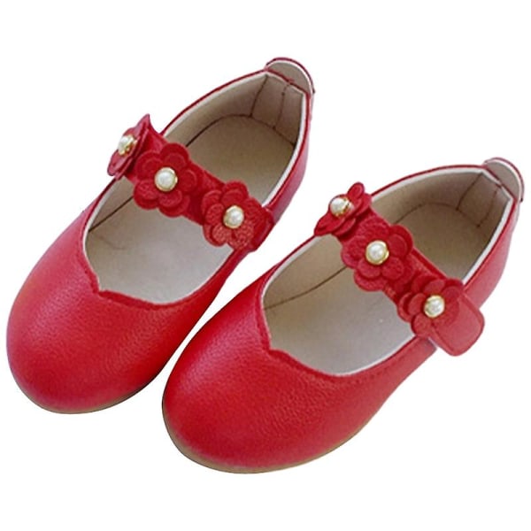 Flickor enfärgade sandaler, casual sommarskor, slutna tåskor, platta Red EU 23.5