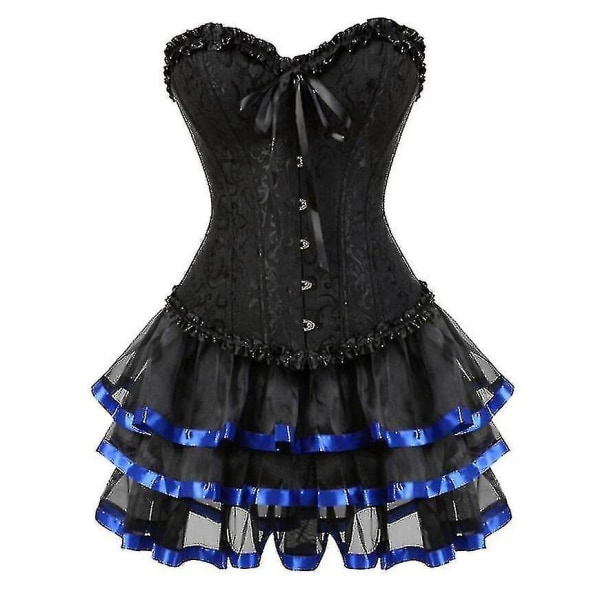 Korsetter Klänningar För kvinnor Plus Size Kostym Overbust Burlesk Korsett Och Mini Kjol Set Tutu Corselet only Corset 4XL