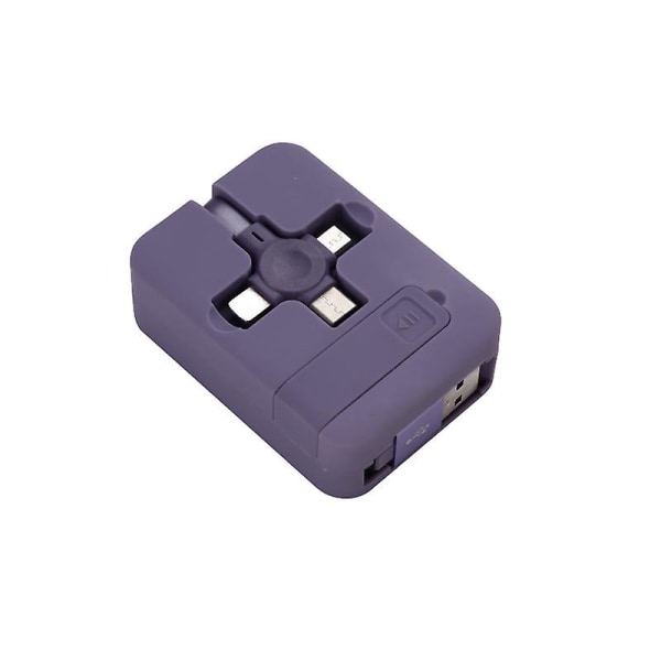 3 i 1 laddningskabelrulle - multi , utdragbar laddningskabel Purple