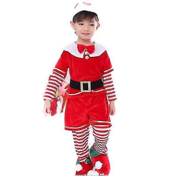 Deluxe jultomte kostym, jul barn jultomten barn halloween kostym 80cm Boy