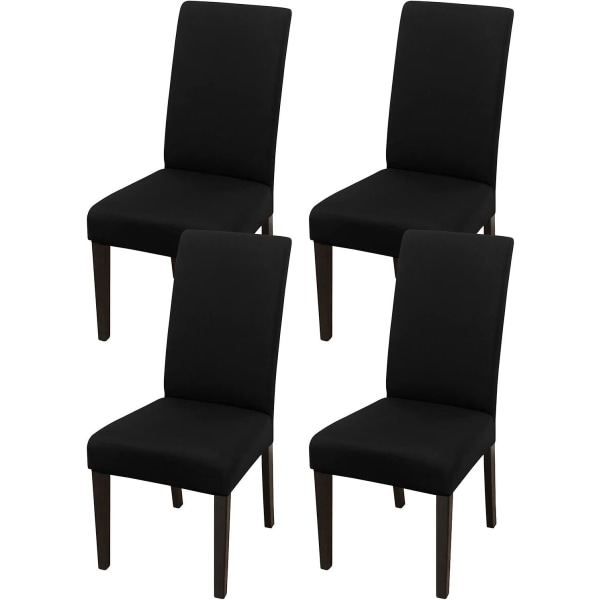 Matstolsöverdrag Matsalsstol Överdrag Hög stretch Avtagbar Tvättbar Parsons Stol Underöverdrag För Hem Fest Hotell Bröllop Ceremo A-black Pack of 4