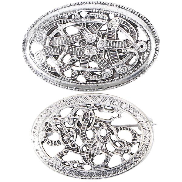 2st Retro Broscher Pin Dekoration Corsages Kläder Tillbehör Smycken Present Silver 4X2.6cm