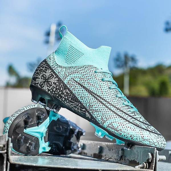 Fotbollsskor för män Halkfria fotbollsskor Klossar Gräs Fotbollssneakers 3A1126A Blue 46