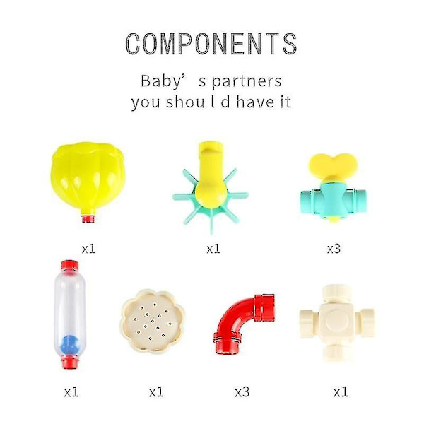 Pipe Baby Badleksaker För Toddler Bad Leksaker Barn Bad Leksaker Med Roliga Widgets Squirters Roterande Leksak null none