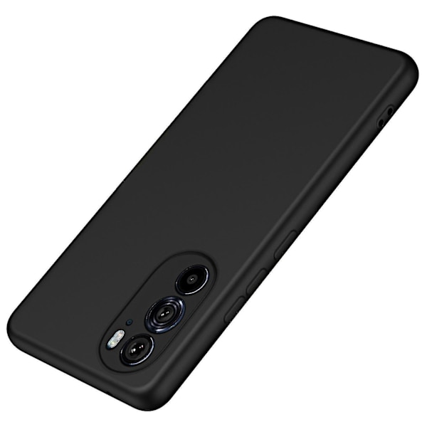 För Motorola Edge X30/30 Pro (Motorola Edge+ (2022)) Gummerat cover med fiberfoder 2,2 mm T Black