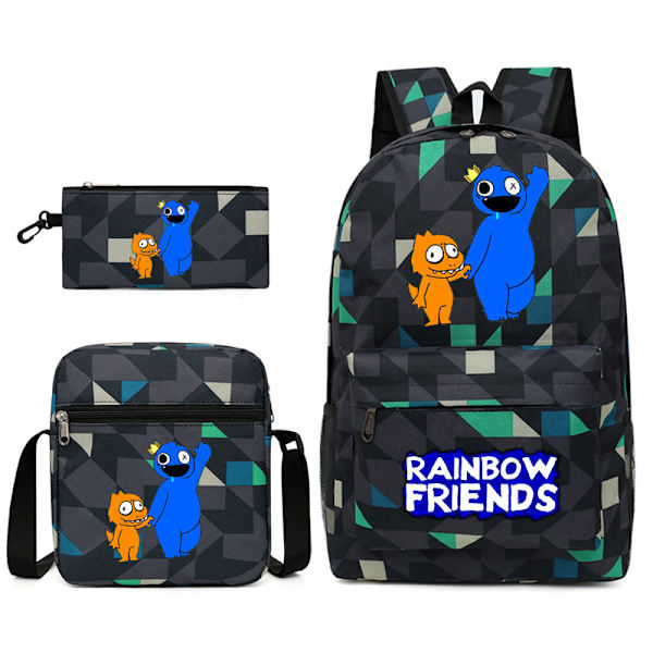 Rainbow Friends ryggsäck för pojkar och flickor Lingge Figur 1 Three piece set