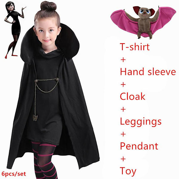 Jinzhaolai jul halloween kostymer för flickor Carnival Hotel Transylvaniaing Mavis Cosplay prydnadskläder Vampyr Barn Vuxna kvinnor sets and toy 160(13-14Y)