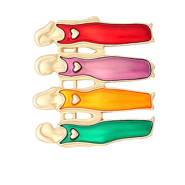 Färgglad vacker systerbrosch målad stift Alloy tröja Bröstnålar Clips (gyllene/fyra systrar) Golden Size 2