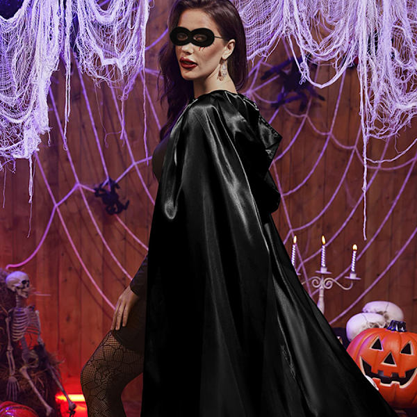 Halloween-mantel festdräkt vuxen svart huva mantel cosplay mantel cosplay performance dräkt Large size: total height 200cm