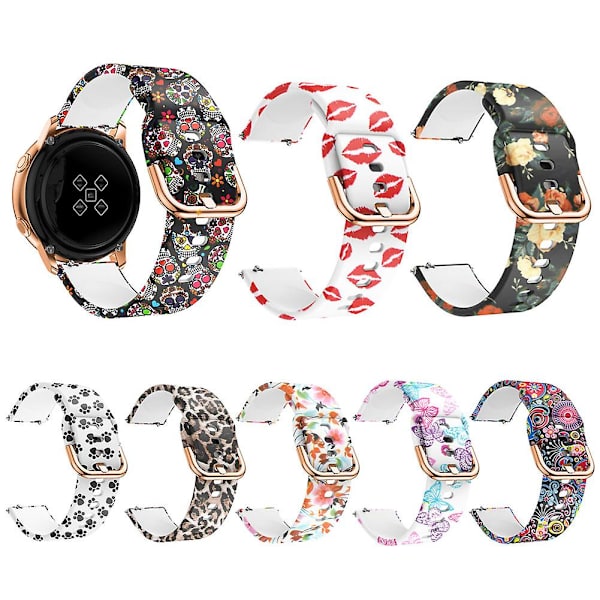 Hopeup 20mm Silikon Smartwatch Armband Band Band För Samsung Galaxy Watch Active 7