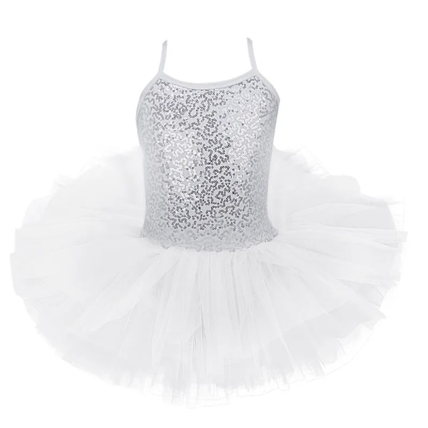 iEFiEL Barnklänning för flickor, balettklänning, baby, barn, cosplay, tutu, blomklänning, tyll, danskläder, ballerina, älva, festdräkter XXXL (8-10 Years) White