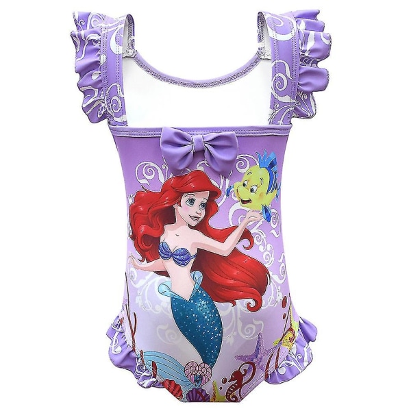 4-8 år Girl Mermaid Princess Baddräkt One Piece Badkläder Purple 7-8 Years
