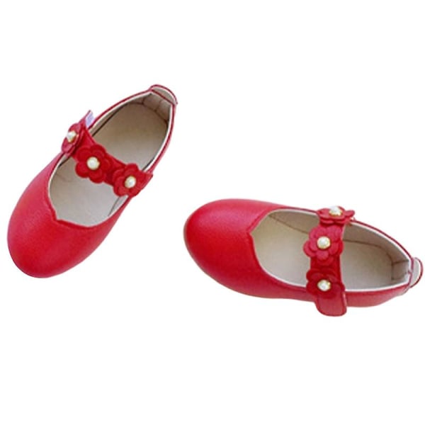 Flickor Pure Color Sandaler Casual Summer Shoes Closed Toe Flats Red EU 20