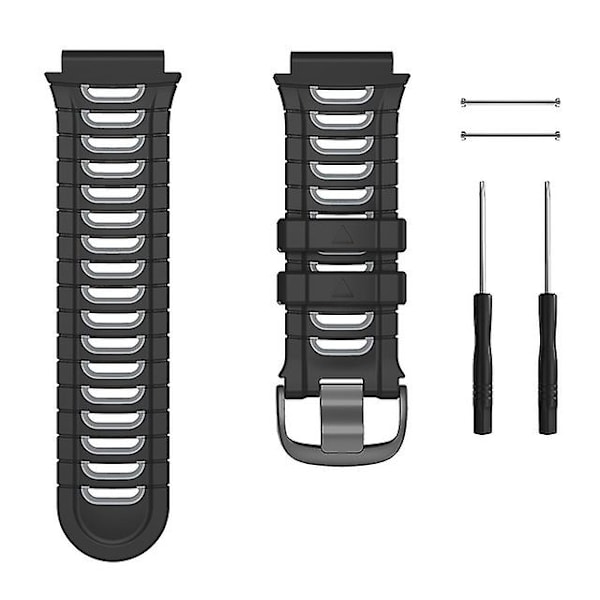 Klockarmband för Forerunner 920xt silikonrem Andas färgglad ersättningsarmband Mjukt sportarmband + verktyg black grey For Forerunner 920XT