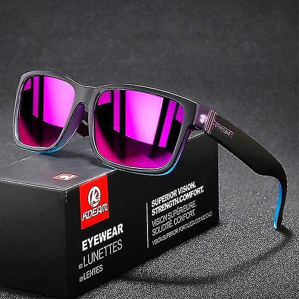 Kdeam Mirror Polarized Solglasögon Uv400 Resesolglasögon purple