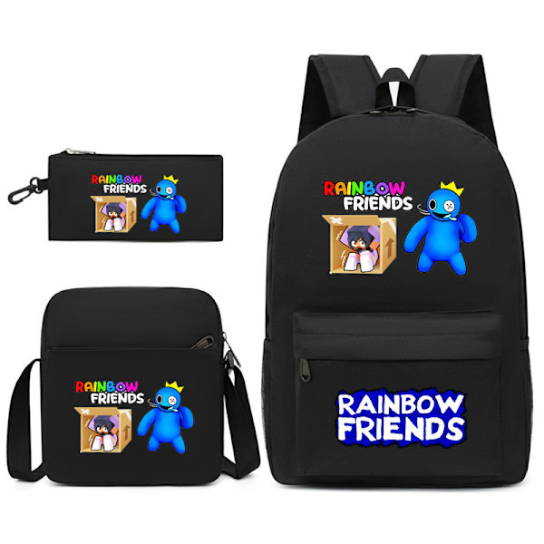 Rainbow Friends ryggsäck för pojkar och flickor Black Figure 3 Three piece set