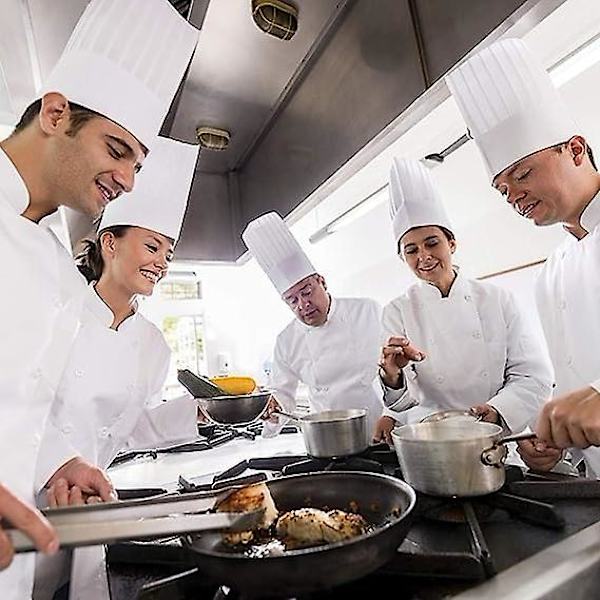 20 st Disponibel Toque Papper Kock Hat Justerbar Vit Toque För Matlagning Kök Restaurang Bistro Bar Justerbar Storlek
