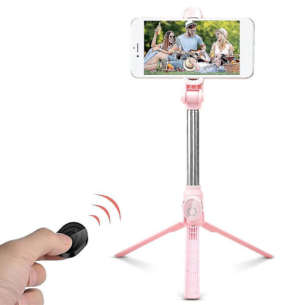 Record Golf Swing Telefonhållare Golf Analyzer Tillbehör Utdragbart telefonstativställ med fjärrkontroll - Svart A Pink