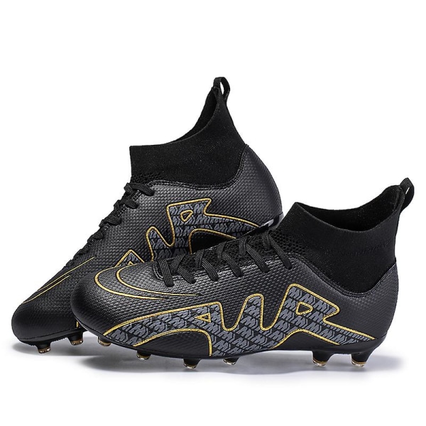 Fotbollsskor för män Halkfria fotbollsskor Klossar Gräs Fotbollssneakers Yjck15-1 Black 39
