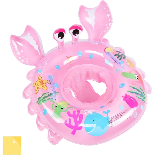 Olycism Baby Simring Float med Seat Toddler &amp; patch kit Uppblåsbar Baby Swim Ring Hudvård PVC för barn plaskdamm 6 månader t Pink