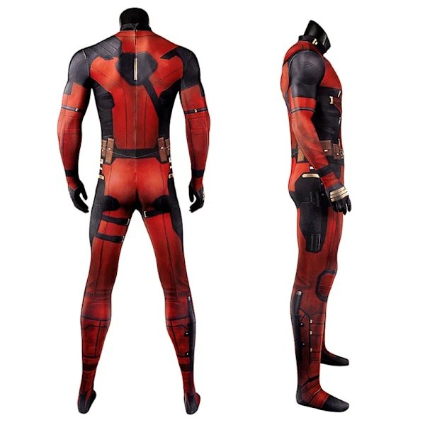 MARVEL Barn Deadpool Cosplay Kostym Vuxna Bodysuit Jumpsuit med Tillbehör Huvudbonad Festkläder Klä Ut Kläder 170(Fit 160-170cm) 2pcs-NEW Design2