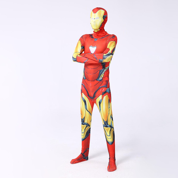 Halloween cos kostym barn jumpsuit huvudbonad kläder miles vuxen man gwine Spider tight man kläder Yellow Iron Man 140