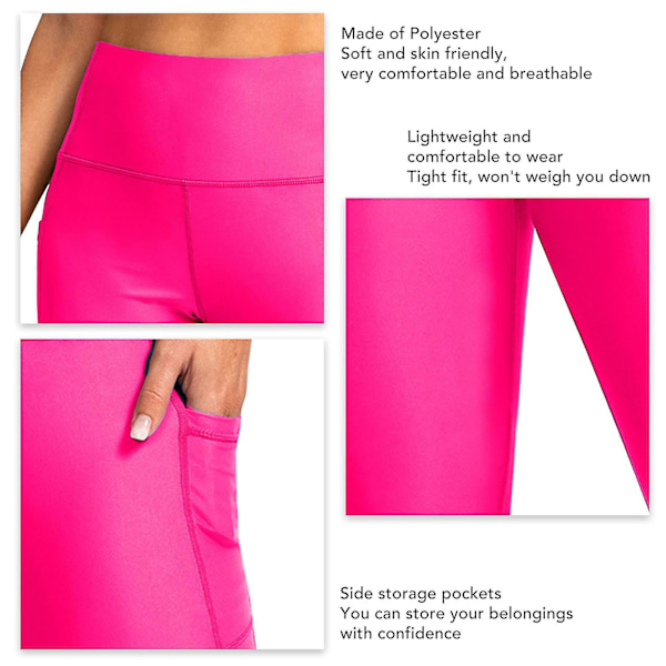 Dykshorts för kvinnor, minskad skavning, lätta, mjuka, hudvänliga våtdräktshorts för surfing Rose Red S