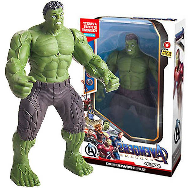 17 cm Marvel Spiderman Hulk Ironman Anime Action Figur Leksak Julklapp Pvc rörliga leder Luminous Doll Collection Modell Leksaker C with box C-17cm