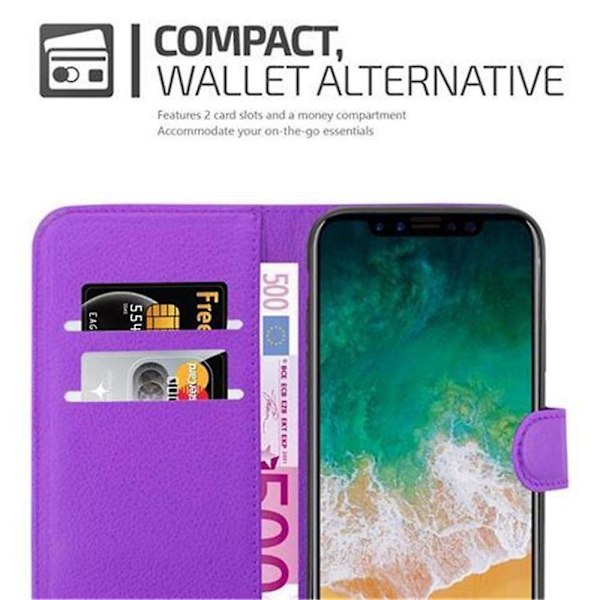 Apple iPhone X / XS Hülle Cover Case Etui - mit Kartenfach och Stand Funktion MANGANESE VIOLET iPhone X / XS