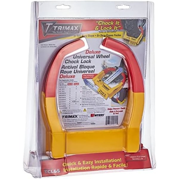 Trimax TCL65 chocklås, gul/röd, 7,25 tum Lock + Lock, 379ATPY