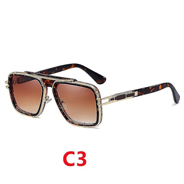 Square Aviator Solglasögon För Kvinnor Män Retro Aviator Solglasögon UV-skydd Designer Pilot 70-tal 80-tal Solglasögon C3
