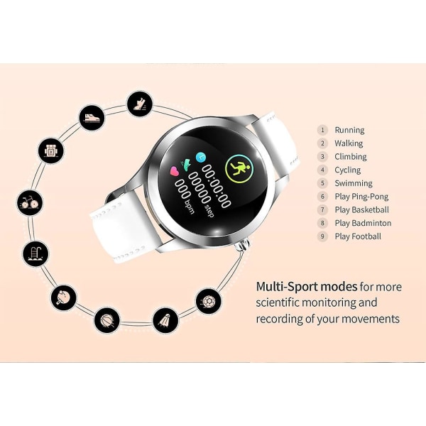 Kw10 Dam Smart Armband Sport Stegräknare, Kaloriförbrukningsberäkning, Smart Watch