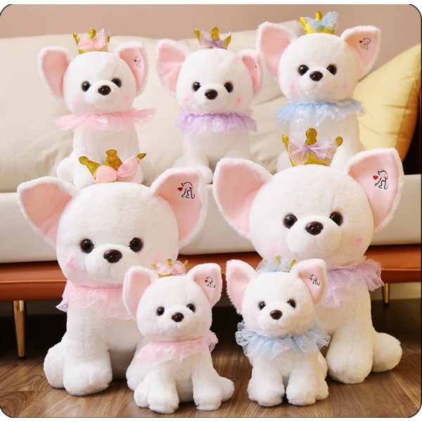 Söt krona Chihuahua plysleksaker F3 Pink 25cm