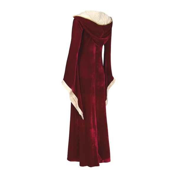 Bästsäljare kvinnors medeltidsklänning viktoriansk dräkt renässans långa klänningskostymer Red 3XL