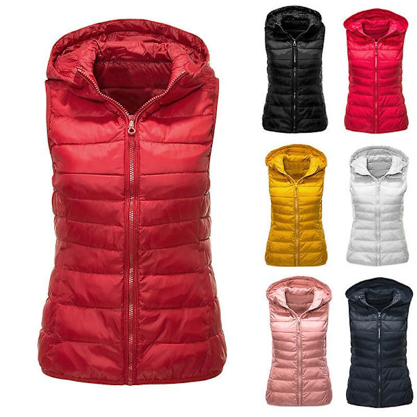 Kvinnors thermal Väst Kvinnors höst och vinter bomullskläder Yellow 4XL
