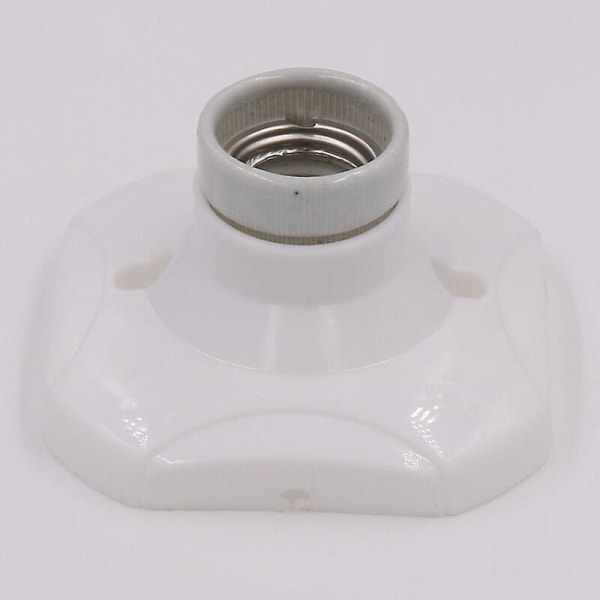 Led E27 Lampsockel, Keramisk E27 Sockel Och Plastsockel, E27 Vägguttag, Vit E27 Sockel Med Ring För Hall/tak/balkongbelysning null none